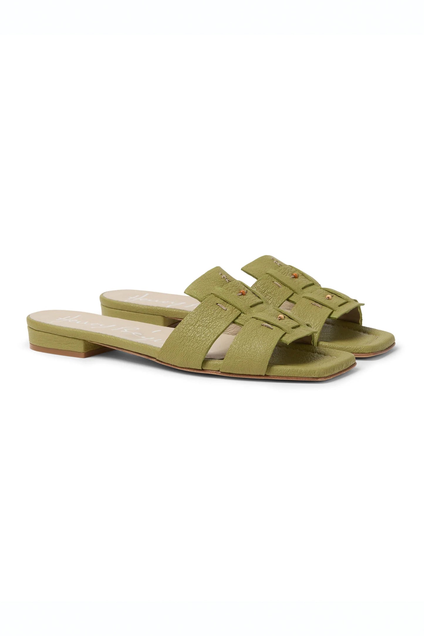 Leather Slides in Martellato Prato