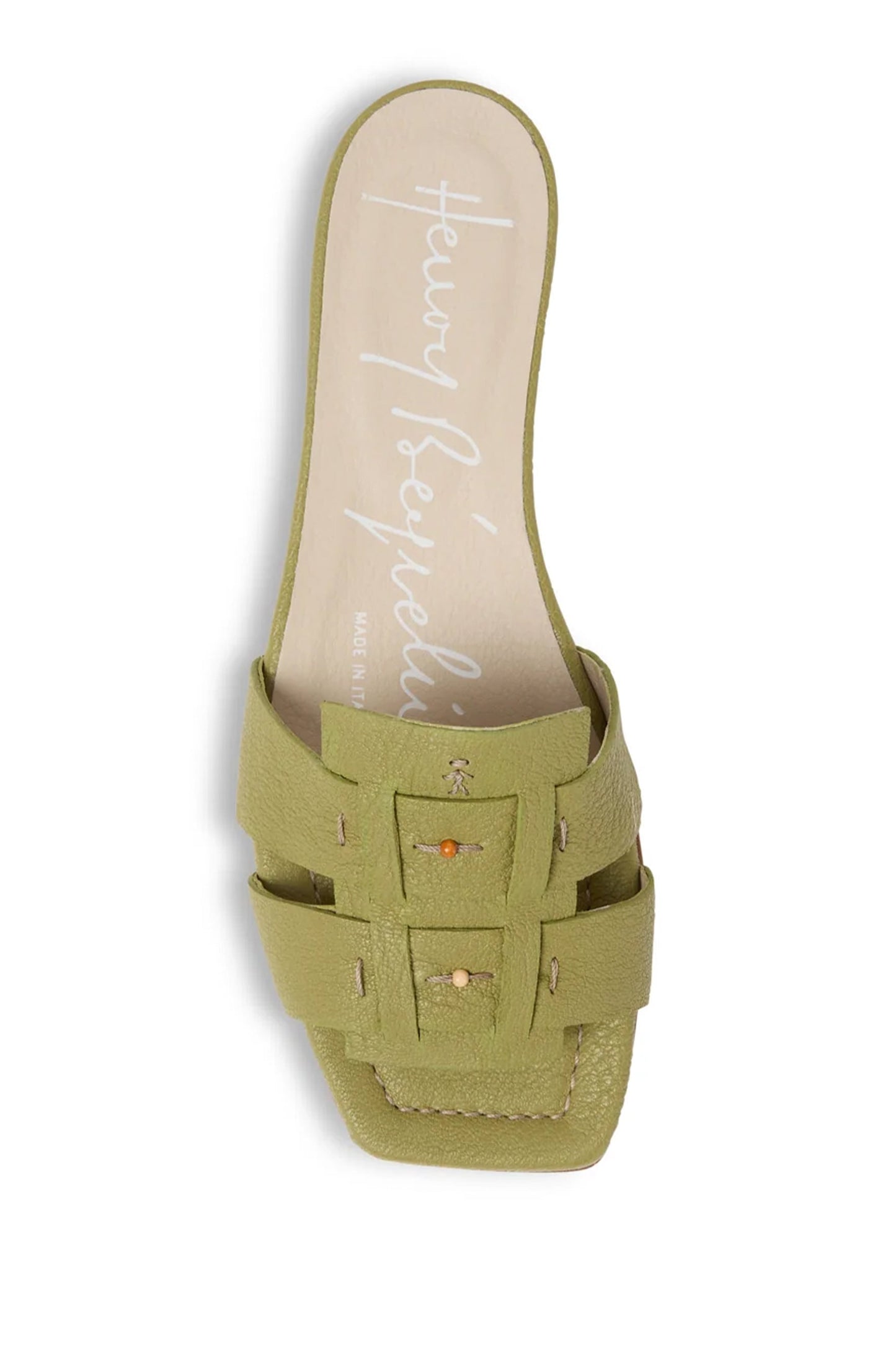 Leather Slides in Martellato Prato