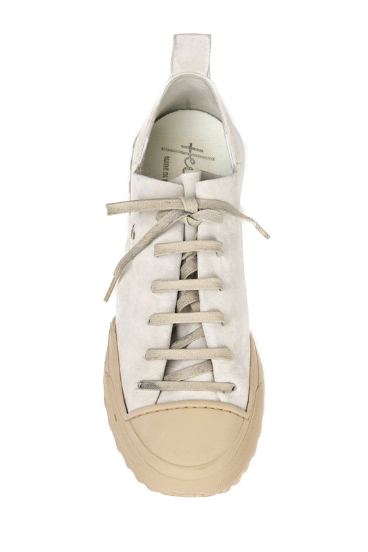 Camoscio Leather Sneaker in Vintage Gesso