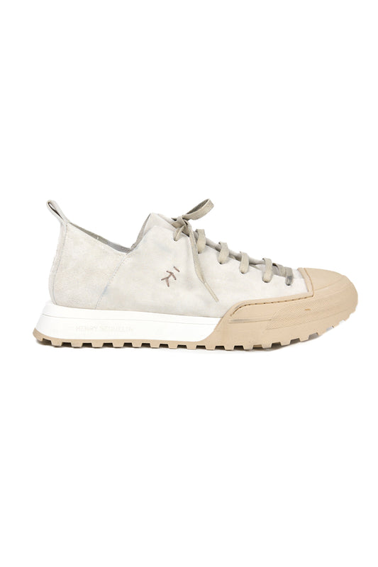 Camoscio Leather Sneaker in Vintage Gesso
